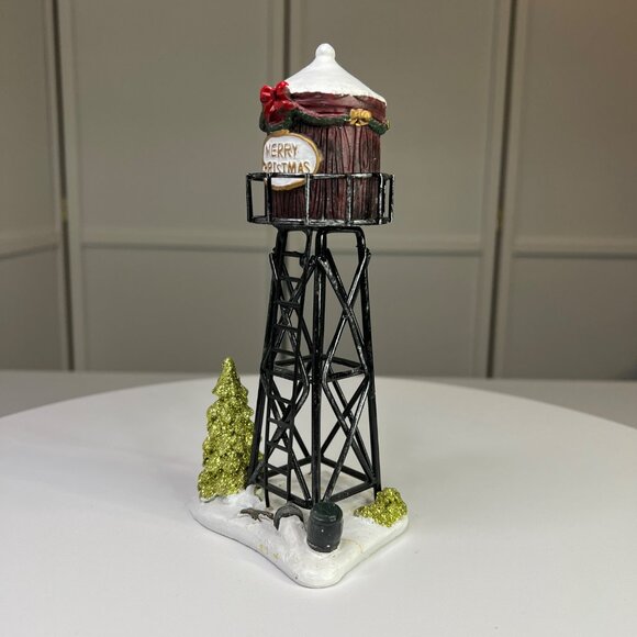 Christmas Village Merry Christmas 8" Water Tower Decoration Holiday Time - Picture 5 of 7